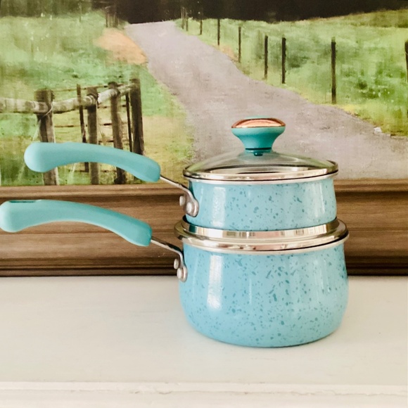 2 Paula Deen Non-Stick 2 & 1 Qt Porcelain Speckled...